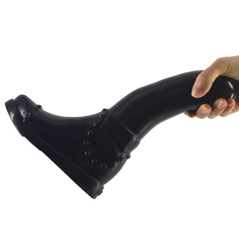 Boot Dildo Black - 9 Inch Overall Length Dongs Other
