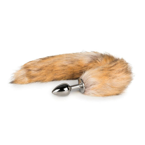 Fox Tail No 1 Silver Plug with Faux Fur Tail and Aluminum Butt Plug Tails