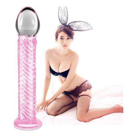 Glass Romance 7 Pink 7.5in Luxury Glass Dildo DONGS Glass