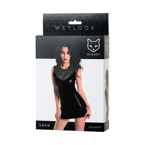 Glossy Wetlook Dress Lulu in Sizes S to XL Dresses