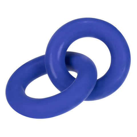 Duo Linked Cock and Ball Rings by Hunkyjunk Cobalt COCK RING Set