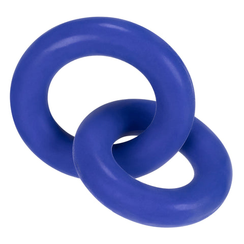 Duo Linked Cock and Ball Rings by Hunkyjunk Cobalt COCK RING Set