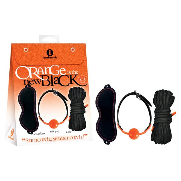 Icon Brands BONDAGE-TOYS Black Orange Is The New  Kit #2 - See No Evil, Speak No Evil! - Bondage Kit - 3 Piece Set 847841025249