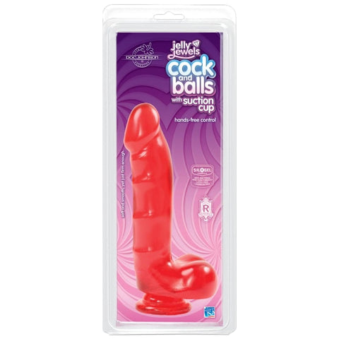 Cock And Balls With Suction Cup Ruby DONGS