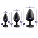 Luxe Bling Plugs Training Kit Black With Rainbow Gems 3 Sizes > Anal Range > Butt Plug Kits