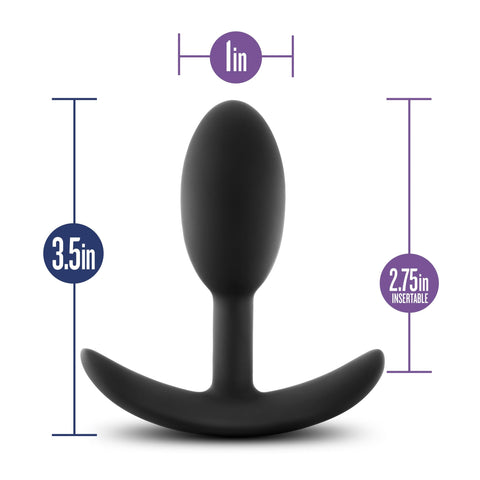 Luxe Wearable Vibra Slim Plug Small Black 3.5 Inch Length Butt Plugs - Vibrating