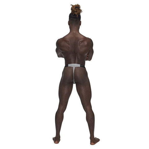 Male Power Sexagon Micro V Thong Grey for Men Mens G-Strings