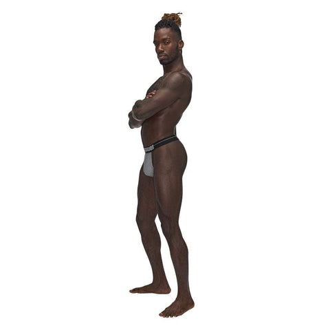 Male Power Sexagon Micro V Thong Grey for Men Mens G-Strings