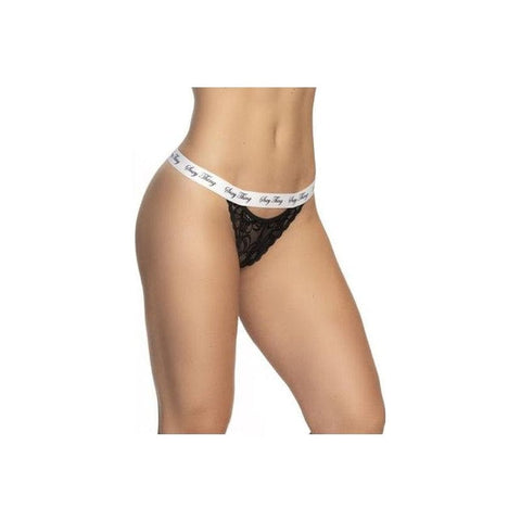 Lace Keyhole V Back Panty in Black Lingerie