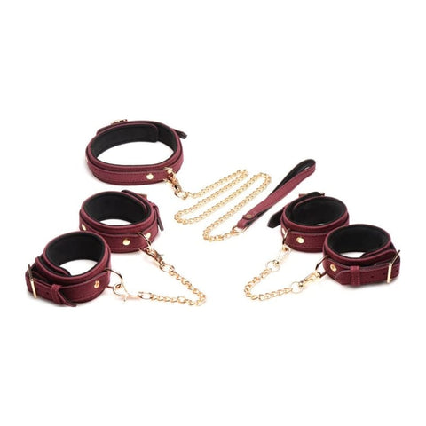 6 Pc Velvet Bondage Set Burgundy for Ultimate Pleasure > Bondage Gear > Bondage Kits