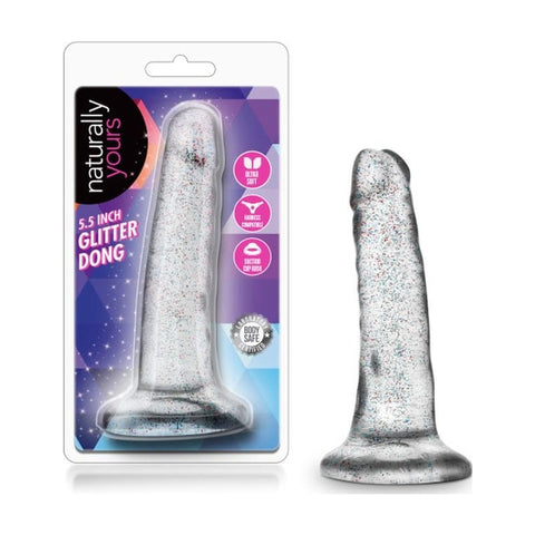 Naturally Yours Glitter Dong Clear 5.5 Inch Dildo DONGS