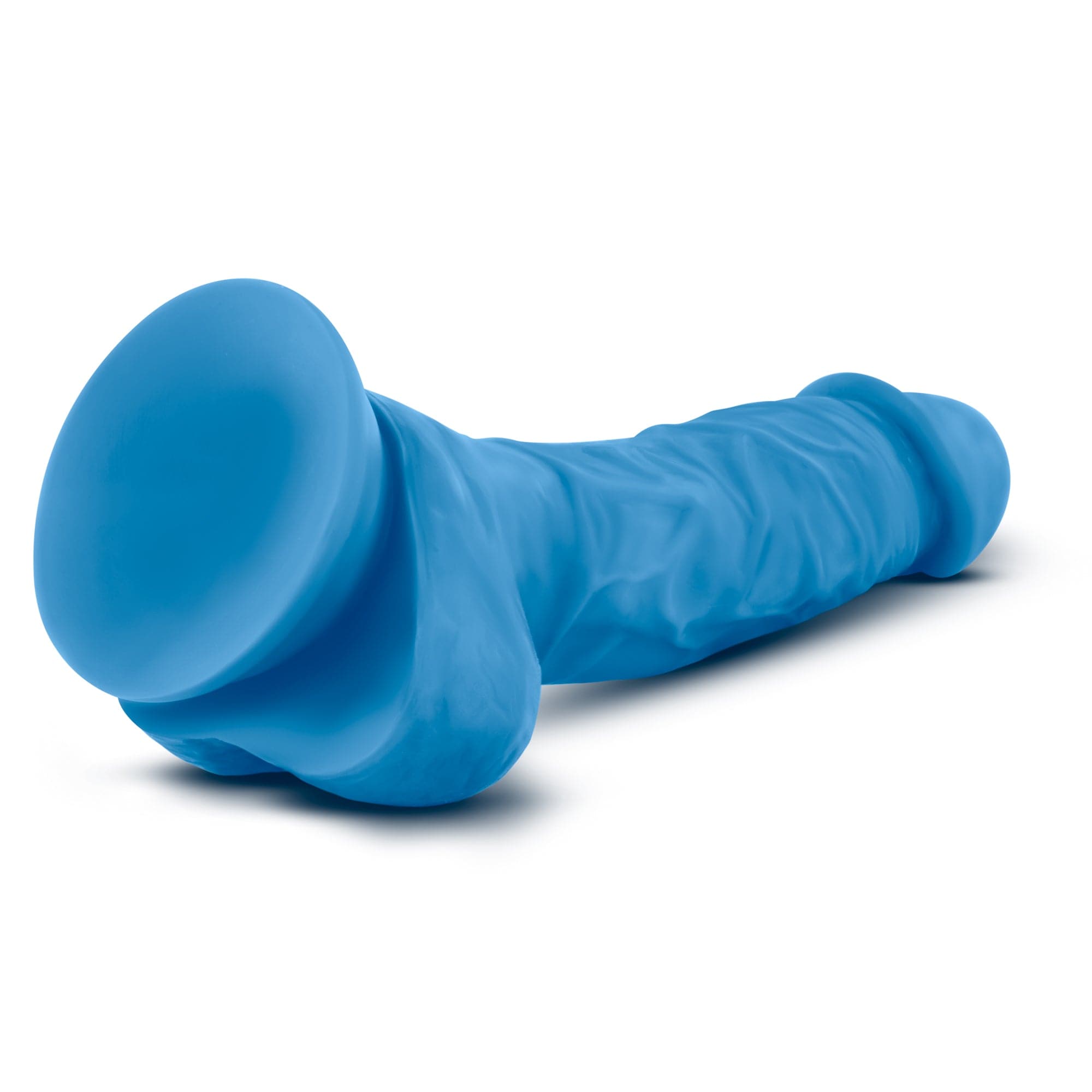 Neo Dual Density Cock With Balls 7 Inch Neon Blue Dildo DONGS