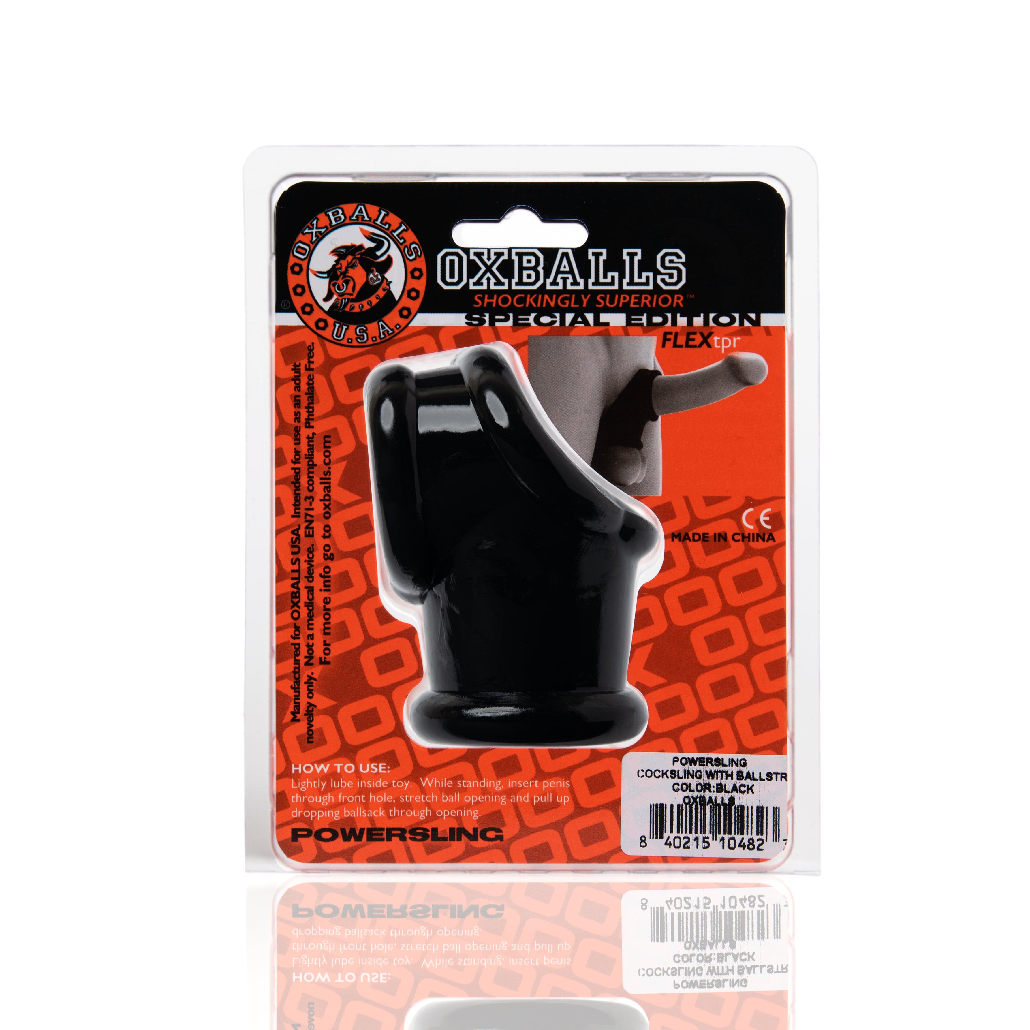 Powersling Cocksling and Ballstretcher Black Adult Sex Toy Cockrings