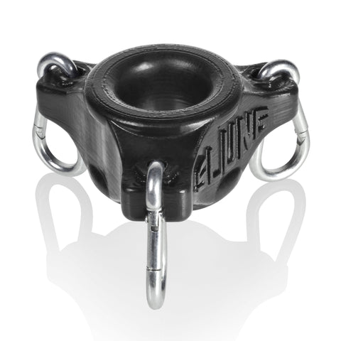 Slung Ballstretcher With 3 Carabiners In Black BONDAGE-TOYS