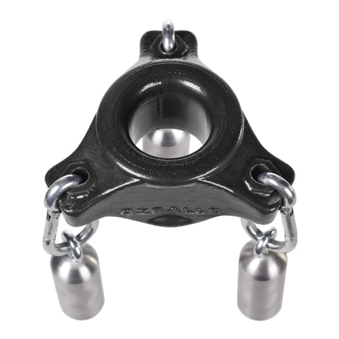 Slung Ballstretcher With 3 Carabiners In Black BONDAGE-TOYS