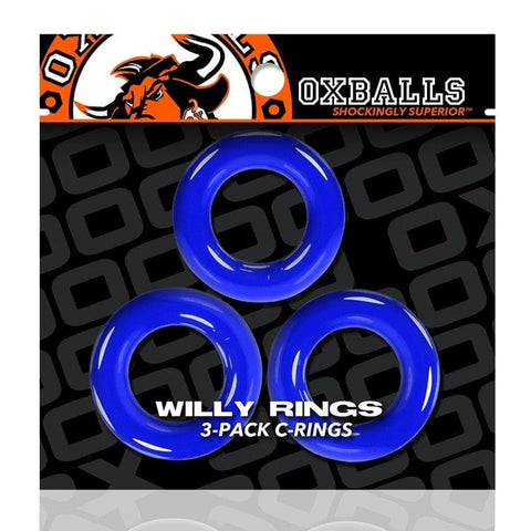 Willy Rings Pool Blue 3-Pack Super-Stretch Cockrings Cockrings