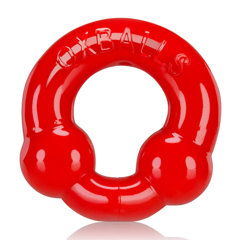 Ultraballs 2 Pack Cockring Steel and Red COCK RING Set