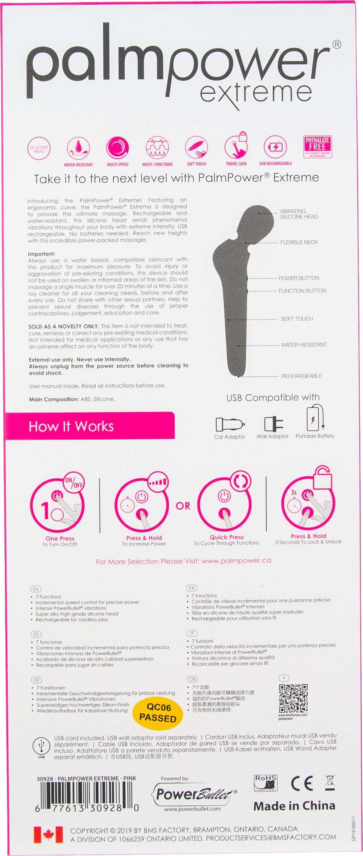 PalmPower Extreme Pink – Powerful Massage Wand > Sex Toys > Massage Wands