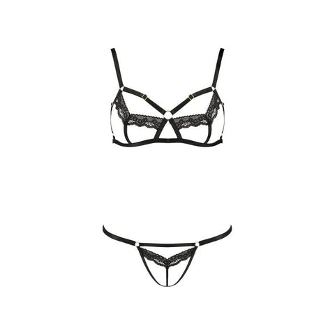 Solon Black 2 Piece Lingerie Set for Confident Women > Clothes > Bra Sets