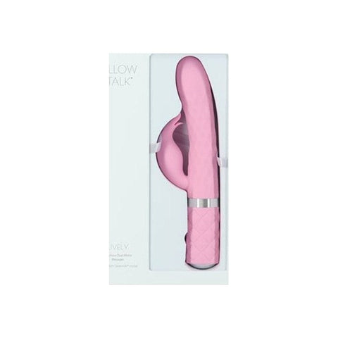 Pillow Talk Lively Pink Rabbit Dual Massager 8 Inch Clitoral Stimulator VIBRATORS-RABBIT