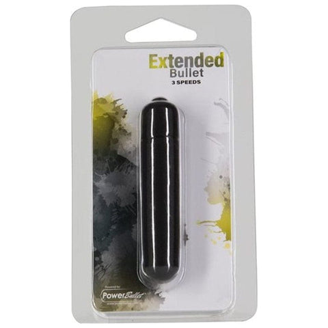 Power Bullet Extended 9cm 3 Speed Vibrator in Black BULLETS