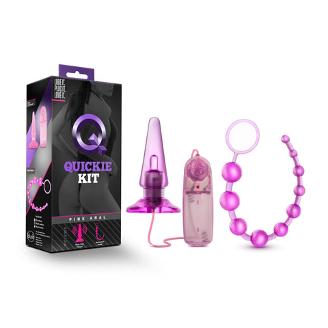Quickie Kit Anal Pink - Vibrating Butt Plug and Beads Butt Plugs - Vibrating