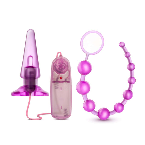 Quickie Kit Anal Pink - Vibrating Butt Plug and Beads Butt Plugs - Vibrating