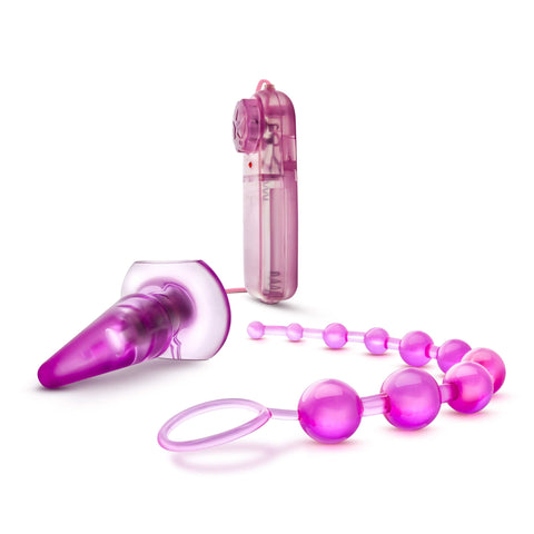 Quickie Kit Anal Pink - Vibrating Butt Plug and Beads Butt Plugs - Vibrating
