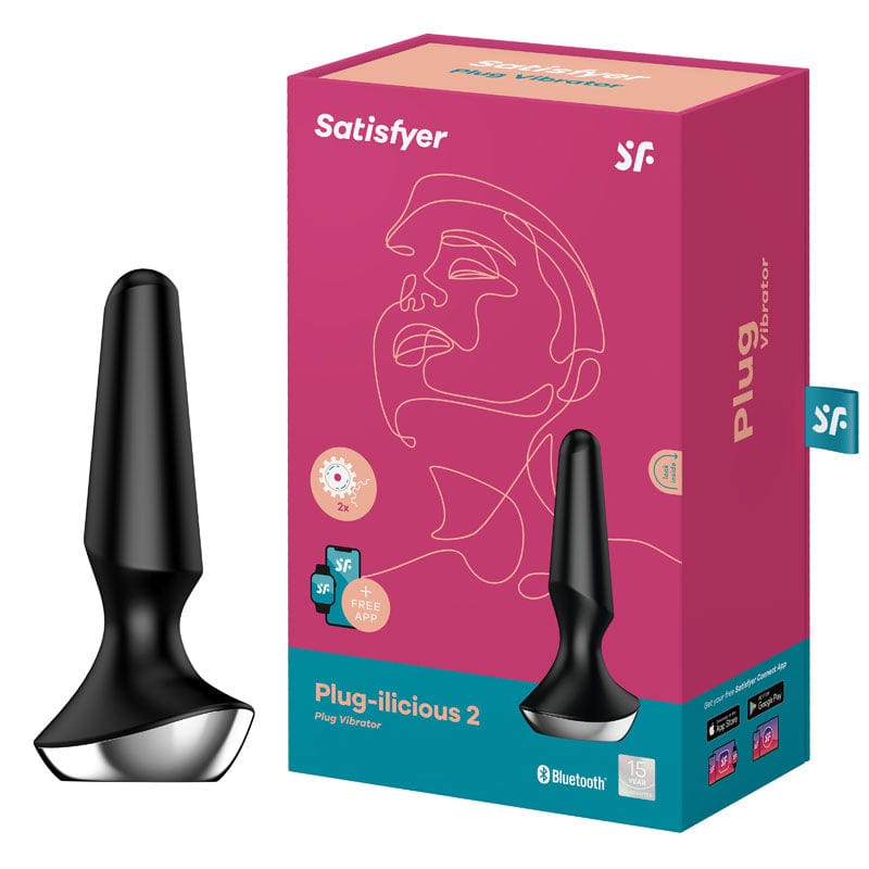 Satisfyer Plug-ilicious 2 Black Anal Vibrator Butt Plugs - Vibrating