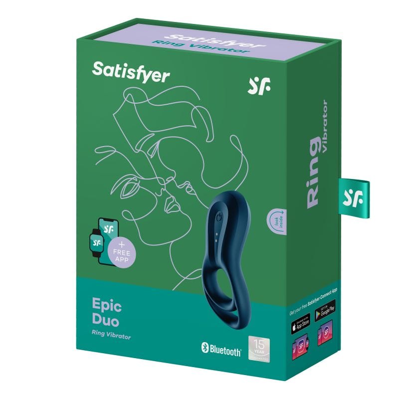 Satisfyer Epic Duo Bluetooth App-Controlled Rechargeable Vibrating Cock Ring > Sex Toys > Remote Control Toys