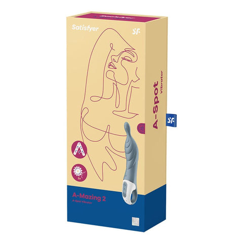 A-mazing 2 Vibrator Grey for A-Spot Stimulation 10 Inch Vibrators - G Spot