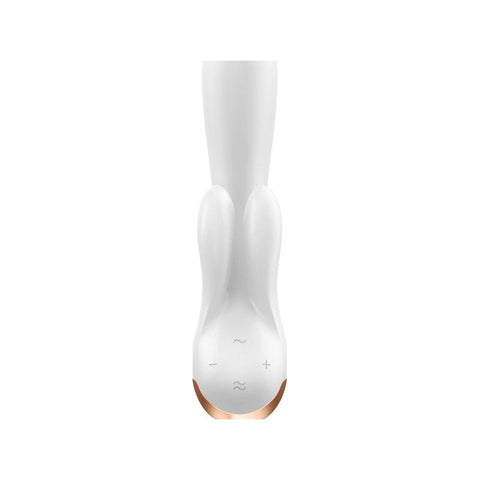 Satisfyer Double Flex App Rabbit Vibrator White 8 Inch VIBRATORS-RABBIT