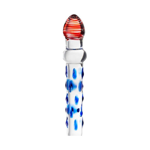 Sexus Glass Dildo 20 Centimeter Blue and Red Design DONGS Glass