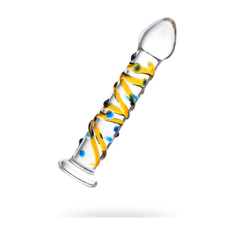 Sexus Glass Dildo Yellow 17.2 Centimeters Body Safe Adult Toy DONGS Glass