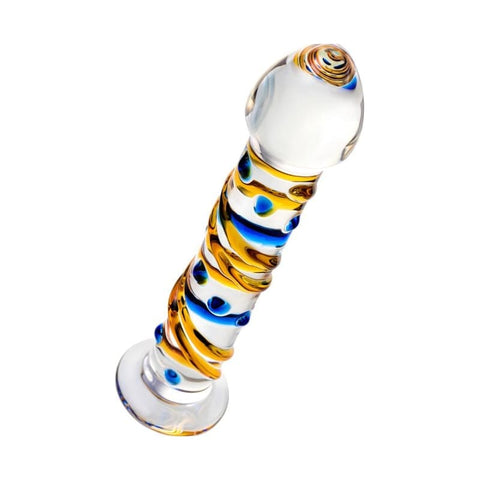 Sexus Glass Dildo Yellow 17.2 Centimeters Body Safe Adult Toy DONGS Glass