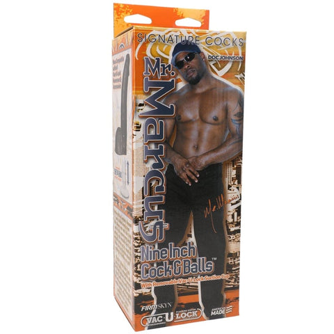 Mr. Marcus 9in Realistic Cock And Balls Black Dongs Realistic
