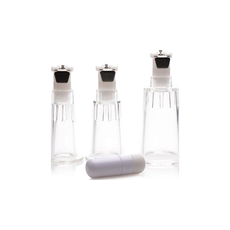 Clitoral Pumping System Clear with Small Medium Large Cylinders Pumps Female