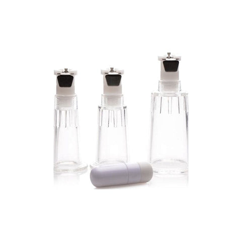 Clitoral Pumping System Clear with Small Medium Large Cylinders Pumps Female