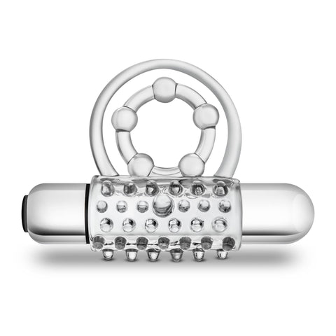 Stay Hard Vibrating Super Clitifier - Vibrating Cock Ring - Clear BULLETS