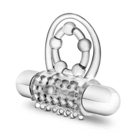 Stay Hard Vibrating Super Clitifier - Vibrating Cock Ring - Clear BULLETS