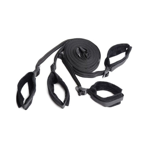 6-Piece Bed Restraint Bondage Kit Black for Couples Restraints