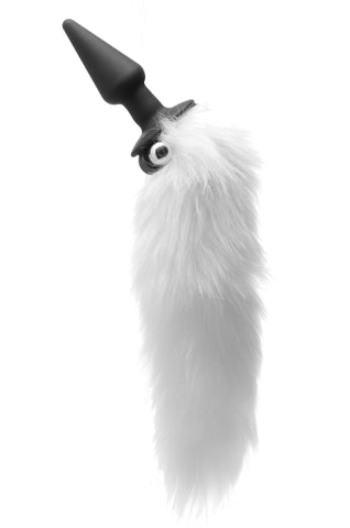 White Fox Tail Vibrating Anal Plug for Role Playing and Adventure Tails