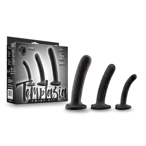 Temptasia Twist Kit Set of Three Unique Swirling Dildos for Enhanced Playtime Dongs Neutral