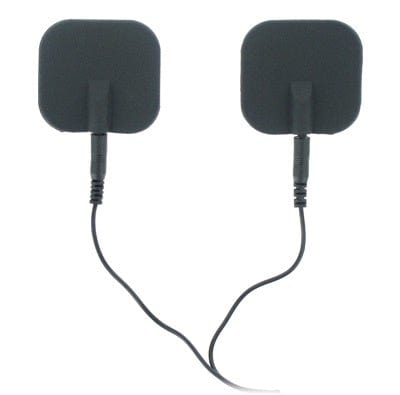 Zeus Deluxe Black Electro Pads Pack of Two Premium Silicone Intimacy Accessories E-STIM TOYS